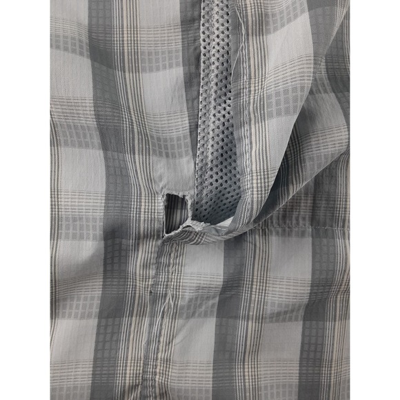 Columbia Mens Gray Blue Plaid Vented Button Down Shirt Outdoors XXL 2XL - Picture 10 of 10